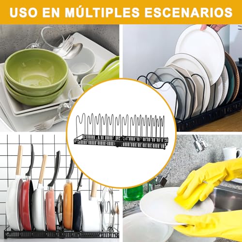 Encuentra reviews de Estante organizador ajustable para platos Top cinco. 12 Imagen adicional