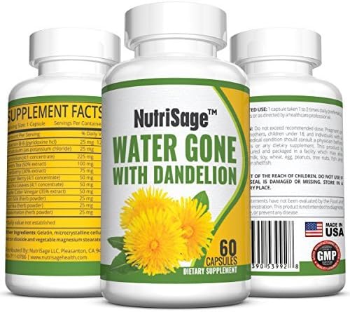 Water Pills for Swollen Legs and Feet - Diuretics for Water Retention in Legs and Feet. Water Retention Pills That are Natural & Safe - Bloating Relief by NutriSage