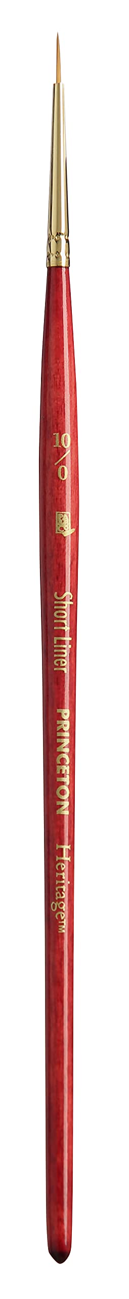 Princeton Heritage, Series 4050, Synthetic Sable Paint Brush for Watercolor, Short Liner, 10/0