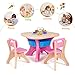 Costzon Kids Table and Chair Set, 3 Piece Activity Table w/Detachable Toy Storage Bins & 2 Chairs for Children Reading Art Craft, Strong Bearing Capacity, Lightweight, Toddler Table & Chair Set, Pink