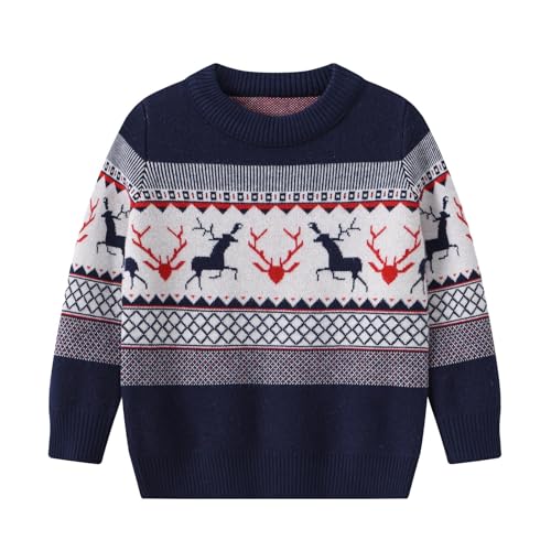 Girls Christmas Sweaters Long Sleeve Crewneck Pullover Jumper Cute Warm Winter Knit Blouse Kid Holiday Tops2