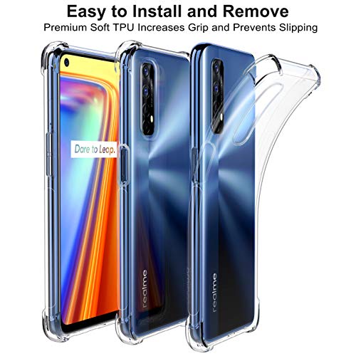 Peakally Cover per Realme 7, Trasparente Morbida