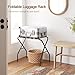 AMHANCIBLE Luggage Rack, Foldable Suitcase Stands Set of 2, Metal Luggage Holder for Guest Room, Bedroom, Hotel, Holds up to 110 lb, Easy Assemble, Black HLR01BK