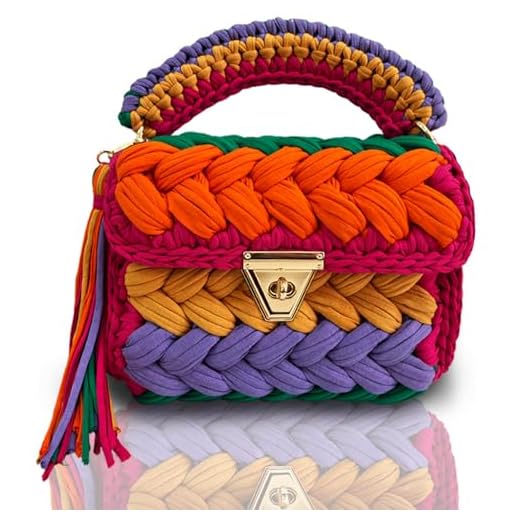 CHQEL Evening Clutch Bag for Women, Handmade Crochet Wedding Party Purse, Small Flap Formal Crossbody Handbag Evening Clutch (MULTI color)