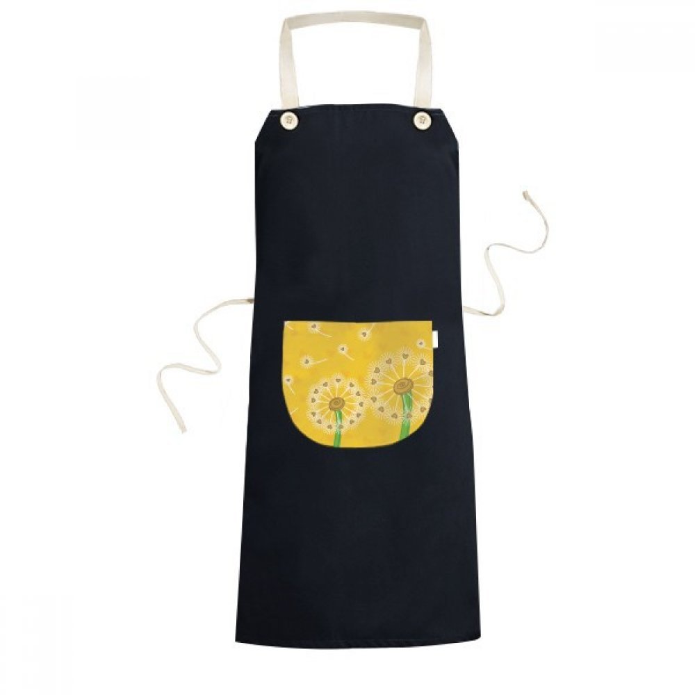Tablier bavoir pocket pissenlit noir pour protéger vos vêtements de cuisine