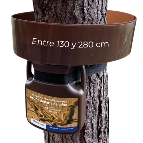 ANTICIMEX Trampa Oruga Procesionaria Pino | Facil Instalación | Kit Completo | Eficacia Sin Químicos | Material UV Resistente | Ecológica y Reutilizable (Perímetro Entre 130 y 280 cm)