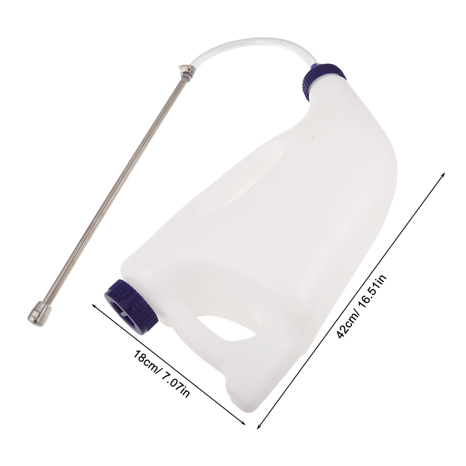 Toyvian Biberón para Terneros de 4 Litros Asa y Tubo de Acero Inoxidable, Sonda de Alimentación para Corderos y Cabras, Dispensador para Alimentación Calostro y Medicamentos en Granjas