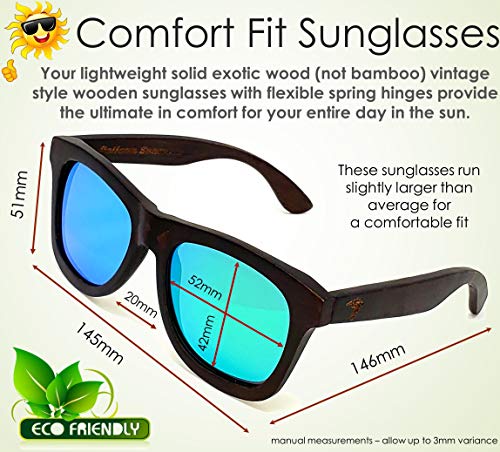 Image of Wood Sunglasses | Polarized | Vintage Wooden Frame | 100% UVA /UVB Protection | Bamboo Case | Men Women