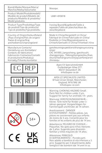 Nisorpa Folding Ironing Board 180° Rotatable Ironing Boards Pull Out Ironing Board Space Saving Ironing Boards with Heat-resistant Cover 82 x 30cm - Image 8