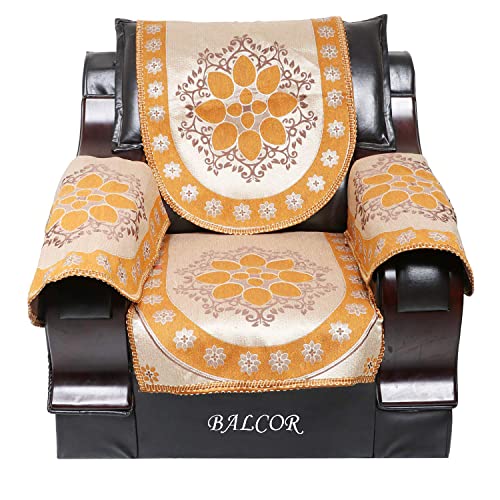 Image of Cotton 12 PCs Design DECAN Sofa Cover with Handle Cover Set of 5 Seater(3+1+1+6)-MUSTERED