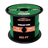 BEST CONNECTIONS Automotive Primary Wire - 100ft (Various Color Options) | Ideal for Trailer, Speaker, and Lighting Circuits | Durable Primary/Remote, Power/Ground Electrical Wiring (14 Gauge, Green)