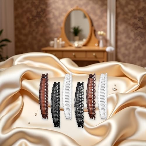 6 Piezas Pinzas Banana Vintage Grandes para Cabello Grueso miniatura 4