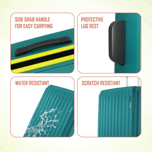 Image of Safari Genius Alley 75cm Large Size Check-in Trolley Bag Hard Case Polypropylene, 4 Spinner Wheels, 360 Degree Wheeling Luggage, Travel Bag, Suitcase for Travel, Trolley Bags for Travel, Teal Green