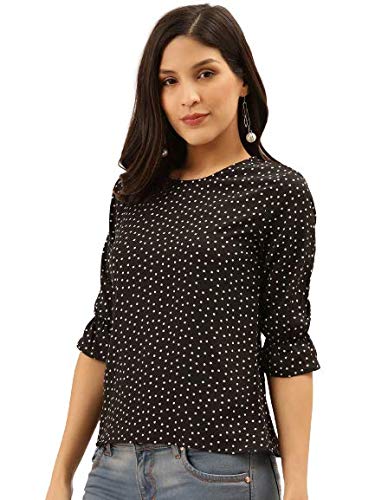 Image of Style Quotient Women Abstract Printed Polyester Smart Casual Top