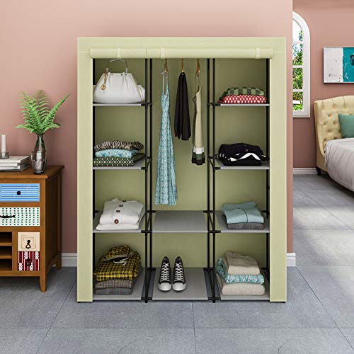 Armario armario portátil beige resistente al polvo y la humedad 6