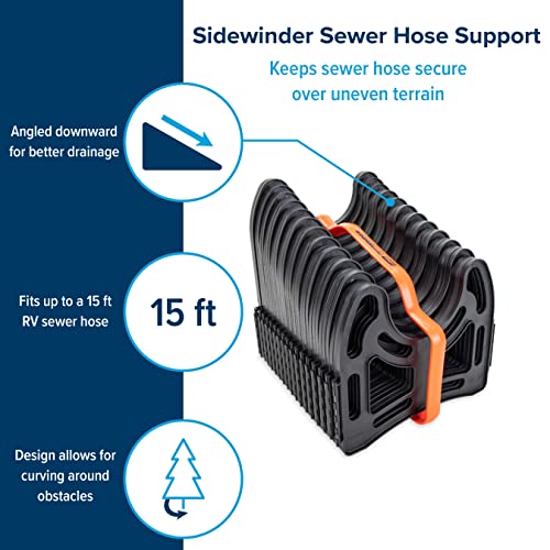 Camco 15-Foot Sidewinder Rv Sewer Hose Support | Features A Lightweight, Flexible, And Durable Frame | Curves Around Obstacles | Black (43043) #TOP2