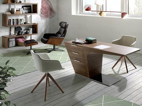 Estantería de Madera Nogal y Acero para Libros