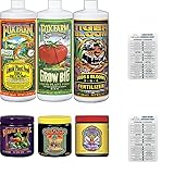 Fox Farm Nutrient Package Bundle: Big Bloom, Tiger Bloom, Grow Big, Cha Ching, Open Sesame, Beastie Bloomz (3 Quarts + 3 6oz) + Twin Canaries Chart