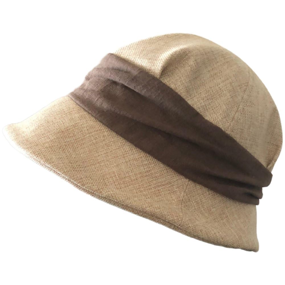 Sslvya Womens Bucket Hats Breathable Linen Fisherman Hat Uv Protection Wide Brim Sun Hat Outdoor Lightweight Fishing Cap
