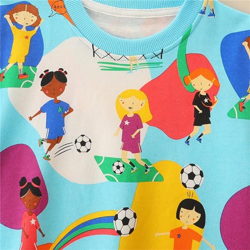 Boys Girls Hoodies Toddler Boy's Girl's Cartoon Prints Long Sleeves Crewneck Pullover Sweatshirt (Sky Blue, 2-3 Years)2