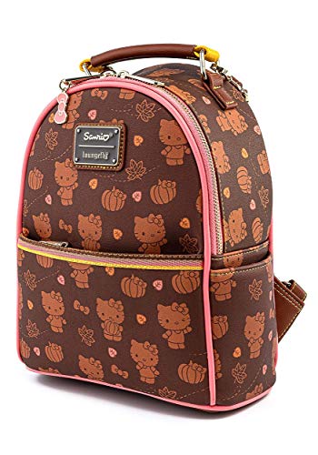 Loungefly x Sanrio Hello Kitty Pumpkin Spice Allover Print Mini Convertible Backpack