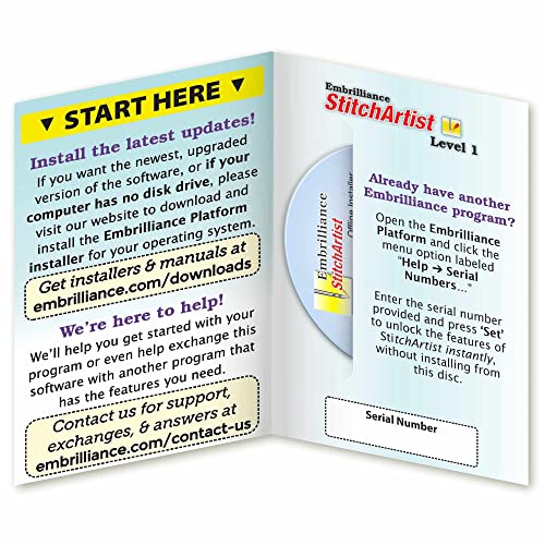 Embrilliance 5A110 Stitchartist Level 1, Digitizing Embroidery Software thumb #1