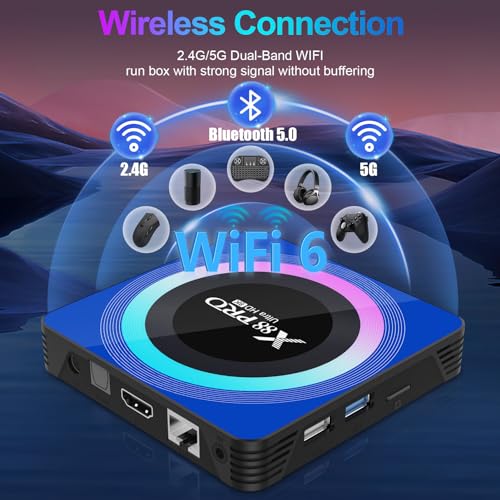 Android 13.0 TV Box, Android Box 4GB RAM 64GB ROM RK3528 Quad-Core 64bit Cortex-A53, Android TV Box ondersteunt 2.4/5.0GHz WiFi6 BT5.0 HD 8K HDMI 2.0 - Afbeelding 5