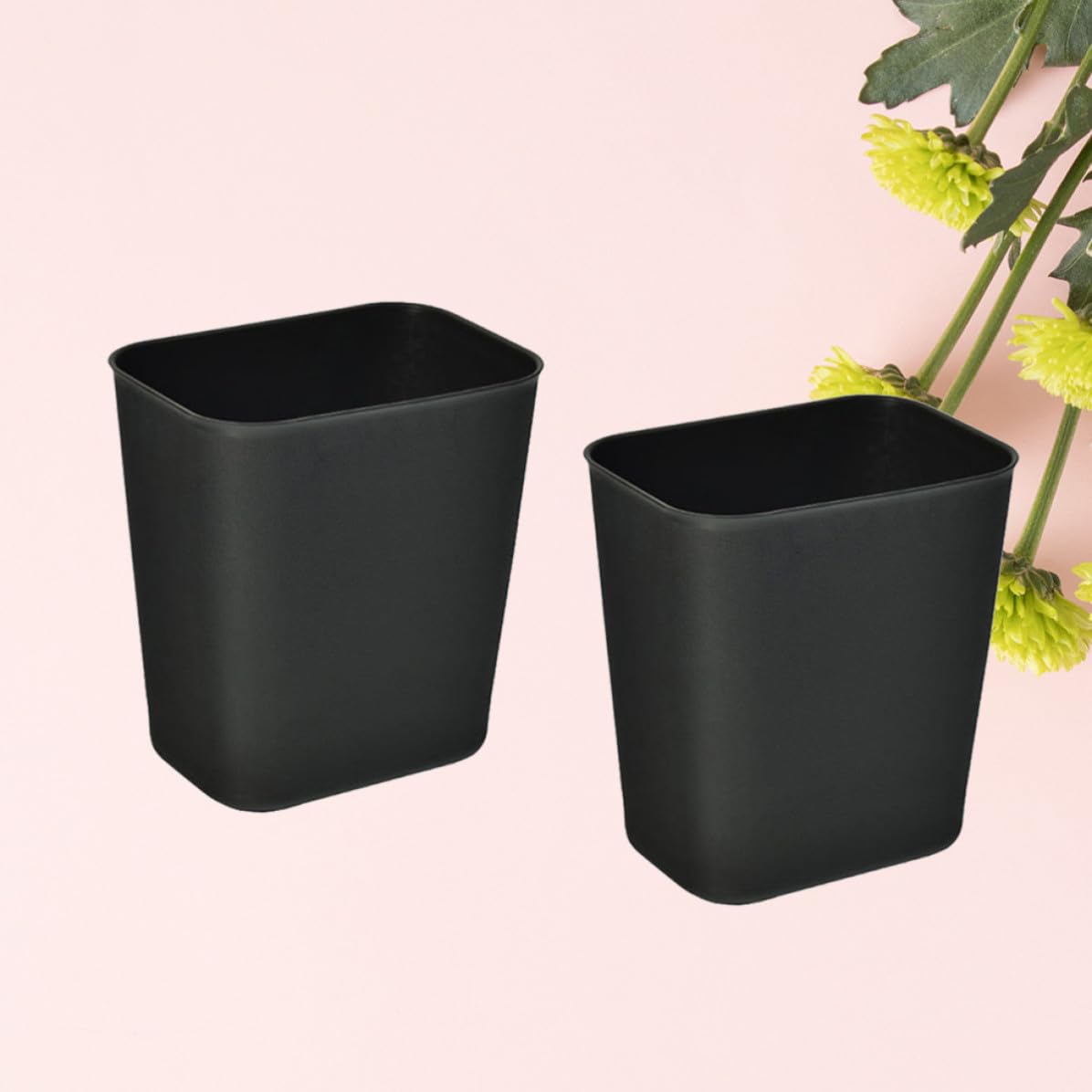 VALICLUD 2 Piezas Papelera Cuadrada Japonesa de 14 L en Plástico Negro