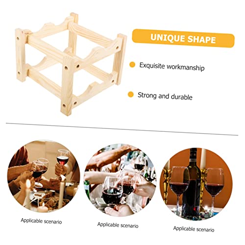 Soporte rústico para botellas de vino de madera sintética miniatura 6