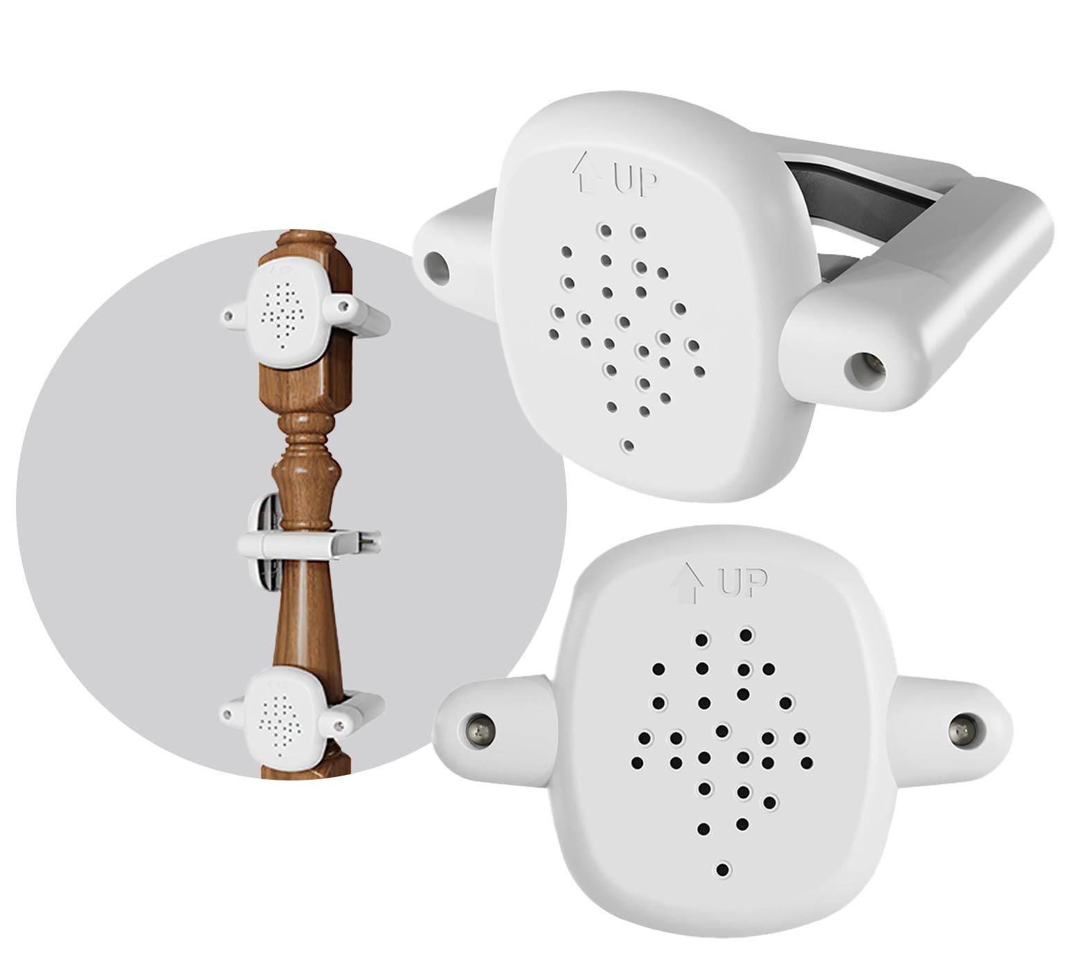 2SET,Stairway Baby Gate Mounting Kit, No-Drill Banister Adapter – Fits Posts 1.5" to 3.5" Wide, Universal Adapter for Pressure or Hardware-Mounted