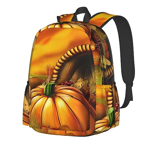 Sac à dos citrouille imperméable noir enfant pour école et collège