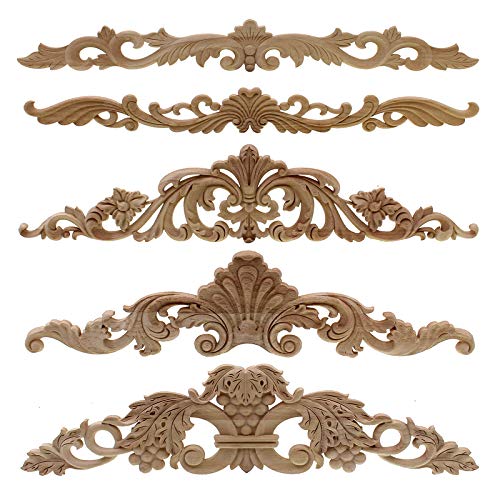 Woodcarving Furniture Vintage Home Decor Garden Decoration Accessories Solid Wood Applique Carved Flower Piece Miniature 80Cmx195Cm #TOP2