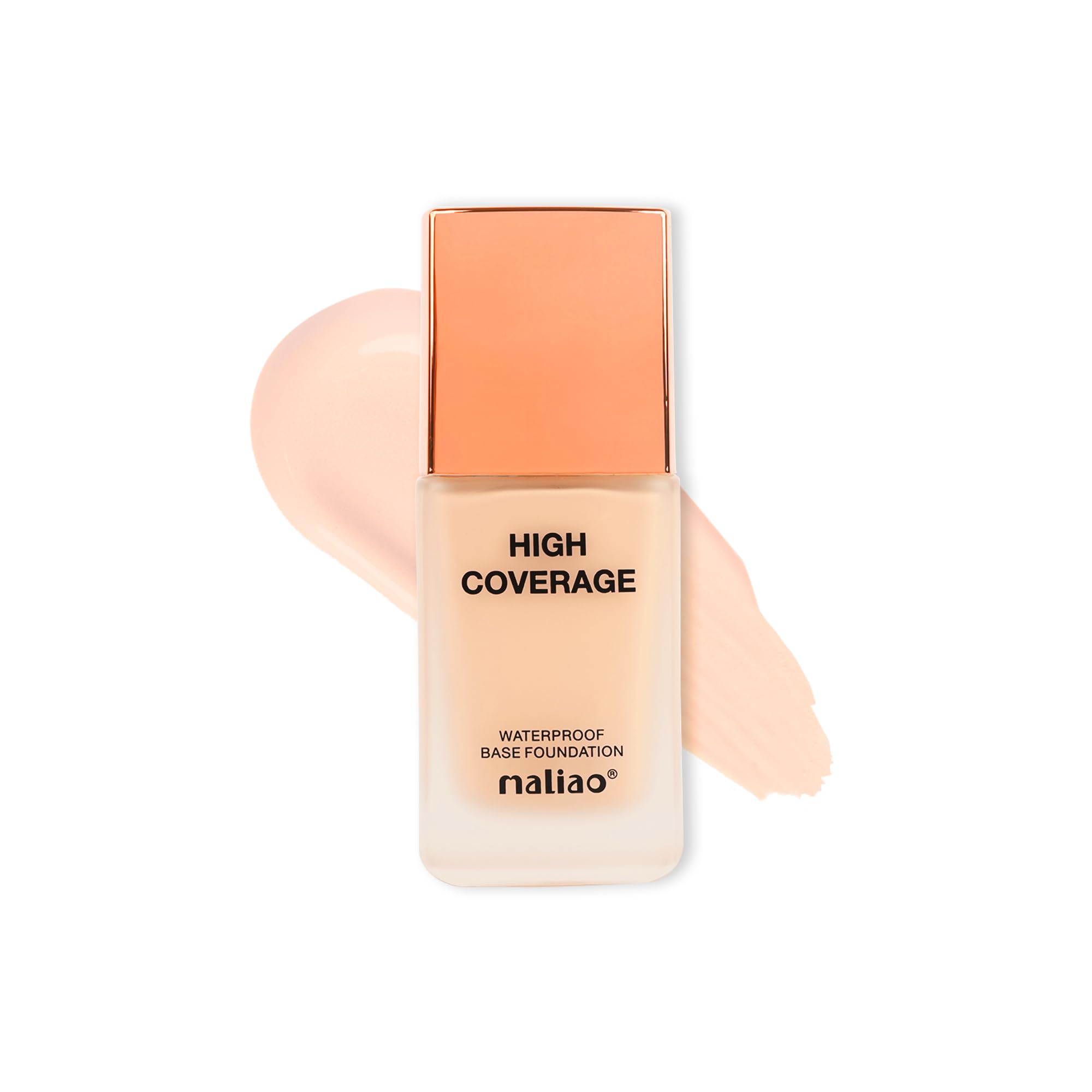 High Coverage Waterproof Base Foundation | Long-Lasting Full Coverage | Flawless All-Day Glam | Matte Finish | Sweat & Oil Resistant | Lightweight & Breathable Formula | Natural Beige, 40ml