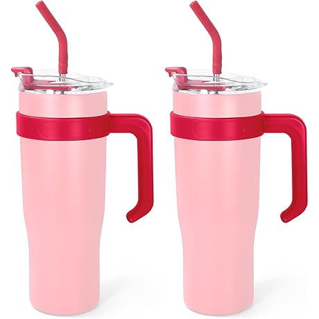 Fecbk 40oz Tumbler with Handle and Straw