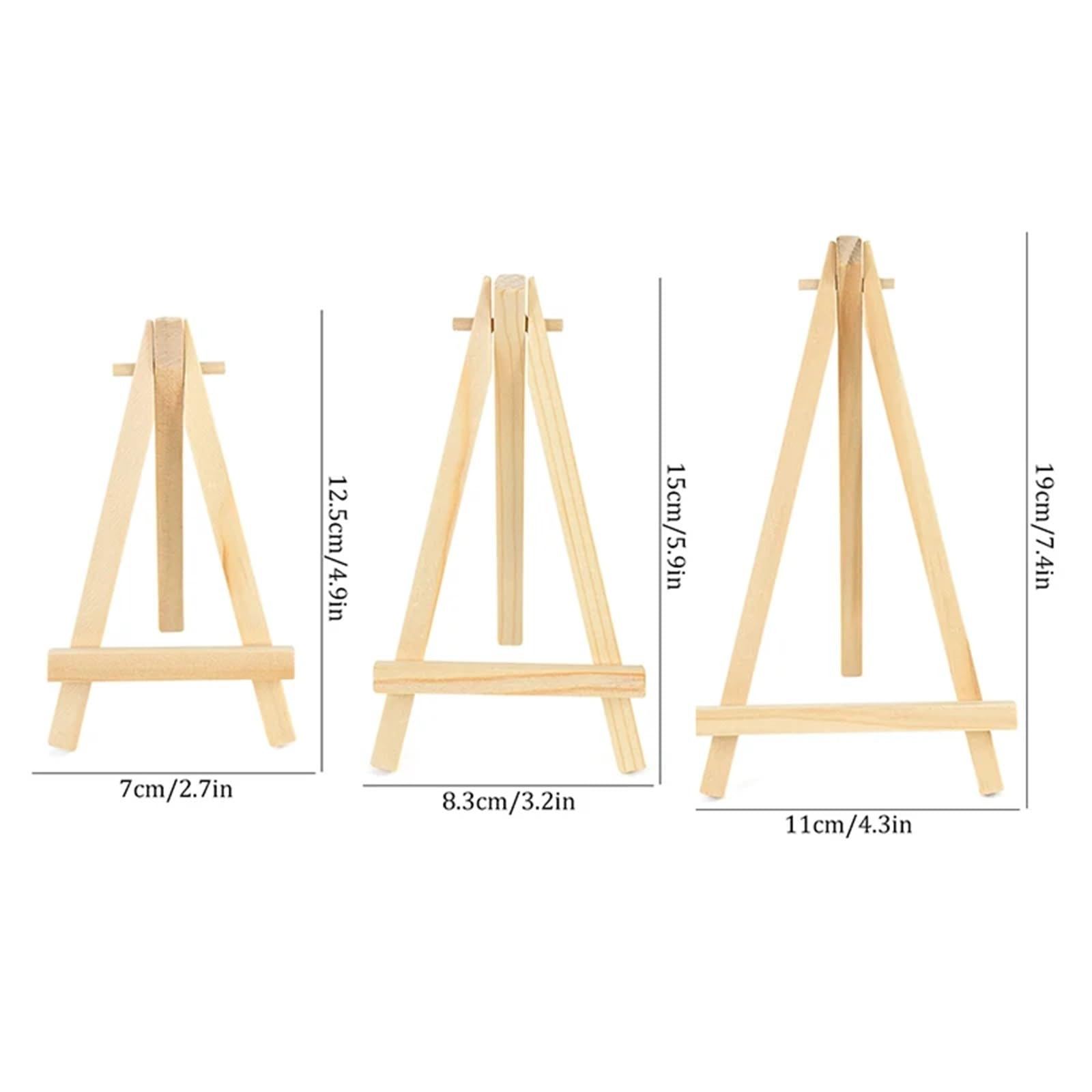 Lot de 5/10 mini chevalets en bois pour table de mariage, cartes de table, cartes de nom, chevalets d'affichage pour décoration (taille M, 10 pièces)