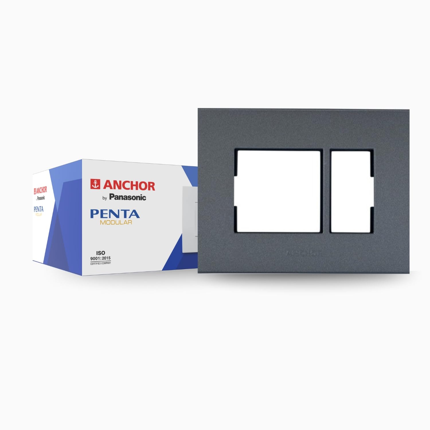 Anchor by Panasonic Penta 8 Module Black Regular Cover Plate for Switch Board (Black, 65902B-2)