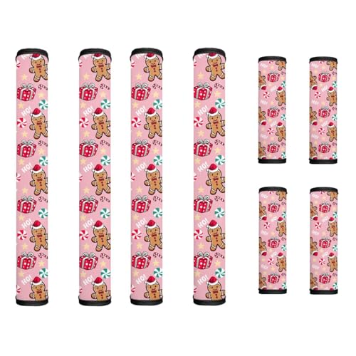 Tutolipy Refrigerator Door Handle Cover Pack of 8 Gingerbread Man Fridge Handle Covers Xmas Decor Kitchen Appliance Protector for Dishwasher Oven Microwave