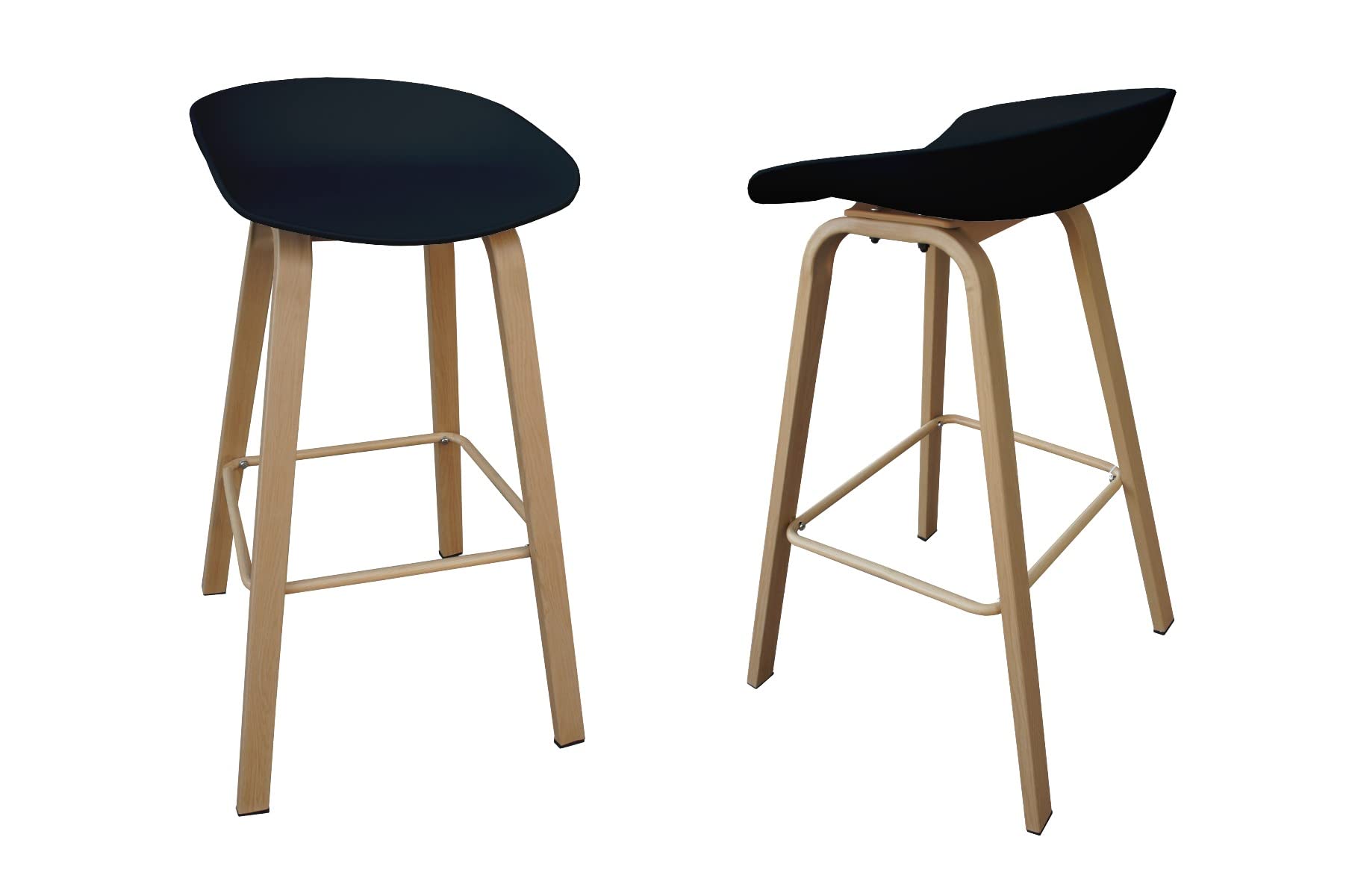 Mahmayi Style Seat Height Bar Stool | Chair for Dining Breakfast Kitchen - Black