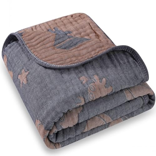 Image of HardNok Ultra Soft Muslin Baby Blanket, A Versatile Swaddle and Crib for Babies, Toddlers, Boys, and Girls (1 Pack Ocean)