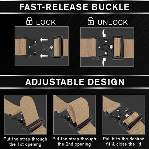 Image of TECEUM Tactical Belt - Heavy-Duty & Quick Release - Military, Work, Rigger, Duty & Utility Belt for Men