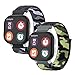 Snyeest 2-Pack Nylon Kids Band Compatible with Verizon Gizmo Watch 3/2/1/Disney, Gabb, SyncUP Kid Watch, 20mm Braided hook & Loop Camo Wirstband for Boys Girls,Camouflage-Black+Armygreen