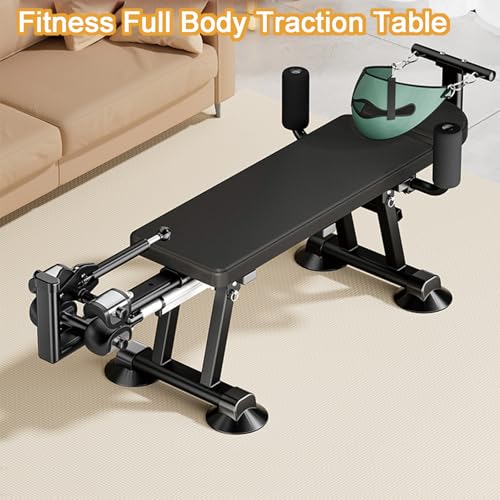 ZELLOXY Fitness Full Body Traction Bed, Massage Cervical Traction Table for Lumber Stretching, Portable Inversion Table Alternative, Back Decompression Bench Machine for Home (Electric High) - Thumbnail 4