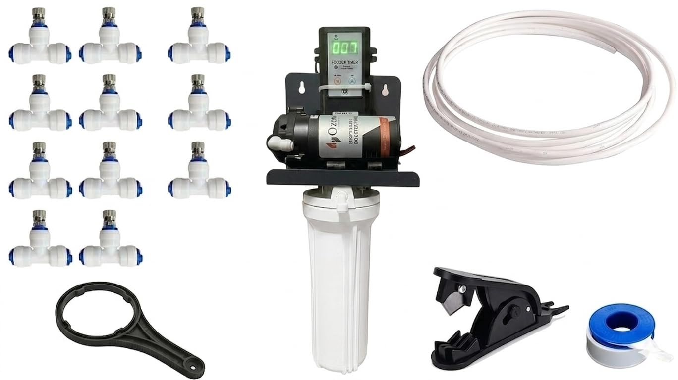 Ozean Automatic Timer Mist Maker Fogger kit for Home,Dairy Farm, Cowshed, Garden, Farm & Industry with 100 GPD Pump, 10 Nozzles & 15 m Pipe | Ideal for Outdoor Cooling & Humidification Use-image-22