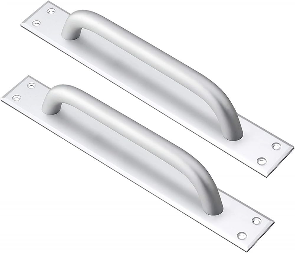 2pcs Barn Door Garden Gate Shed Pulls Handles Silver Kitchen Door Handles Solid Aluminum Alloy Wardrobe Handle for House Doors, Wooden Doors,Balcony Doors,Garages-Hole Distance: 224mm