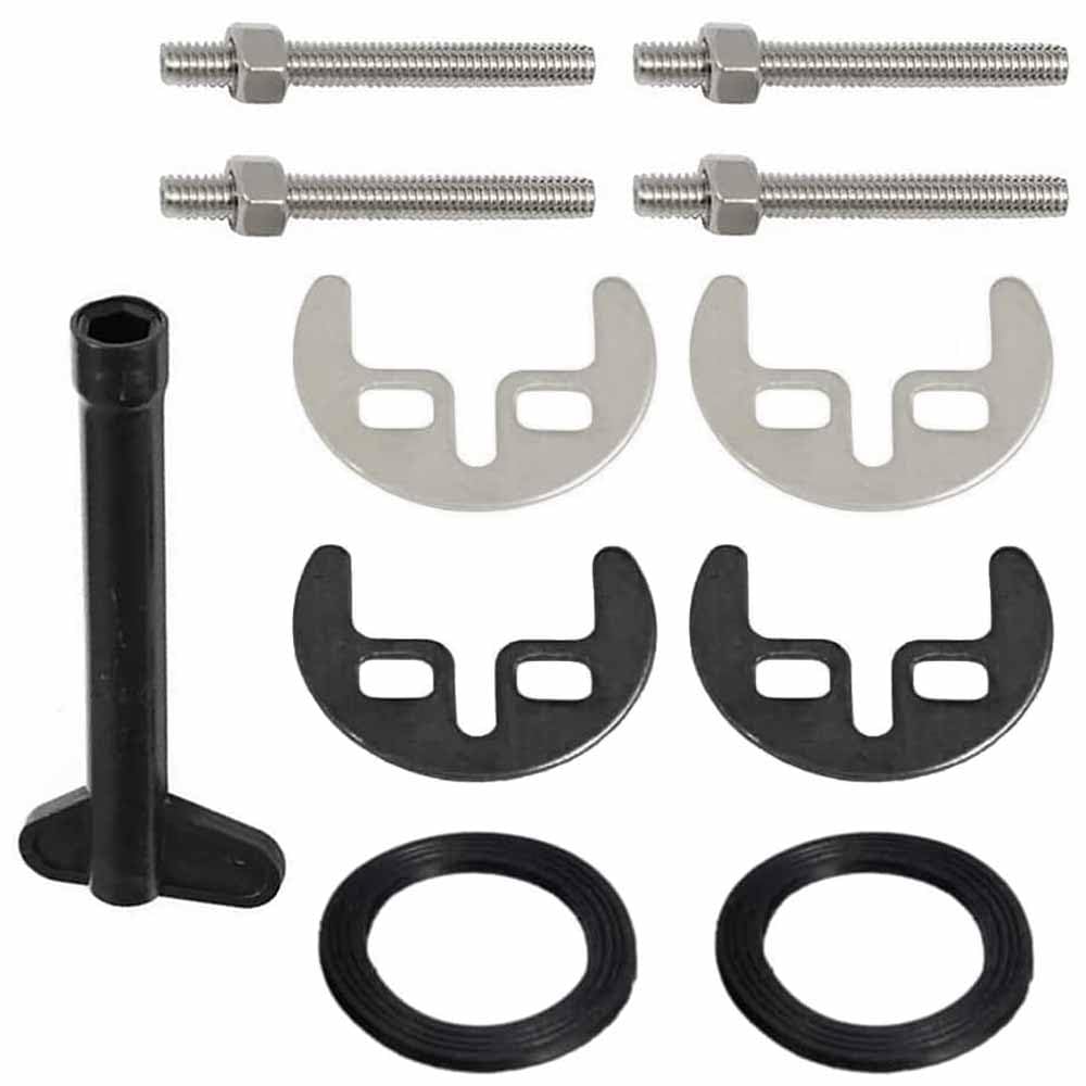 2 Sets Basin Washer Sink Monobloc Mixer Tap Fixing Fitting Kit Mounting Kit Tap Faucet Fixing Fitting Kit Basin Washer Sink for Kitchen Basin (Double Hole)