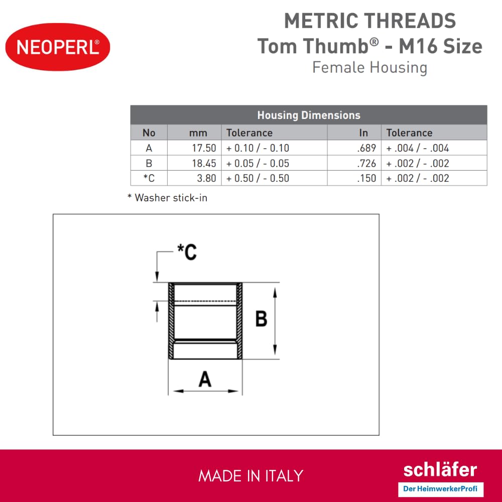 Schläfer 10002516 | 2PZ- Aireador hembra M16 universal, aireador grifo mezclador baño y cocina, filtro antical, rosca interior M16X1, compatible con NEOPERL HONEYCOMP PCA Cromo.