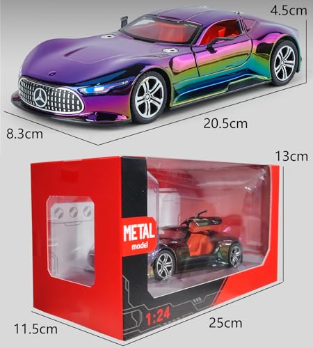 Modelo de Coche de Juguete iLooboo 1:24 Morado AMG Vision GT miniatura 2