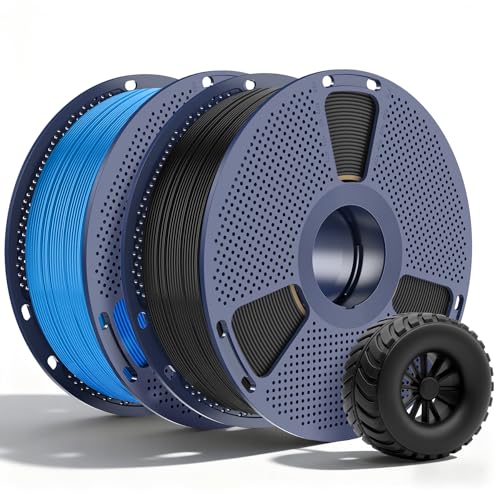 Image of SUNLU TPU 95A Flexible 3D Printing Filament 1.75mm, Black+Blue 2-Pack | Soft TPU,Easy Printing,1kg Spool (2.2 lbs),Dimensional Accuracy + /- 0.03mm, Fit Most FDM Printer