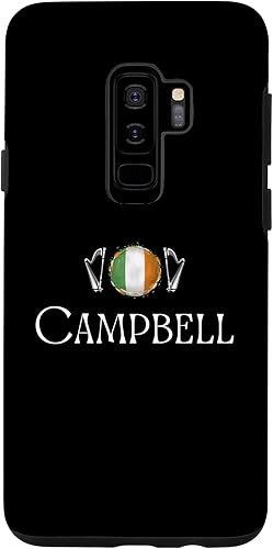 Galaxy S9+ Campbell Surname Irish Family Name Heraldic Flag Harp Case