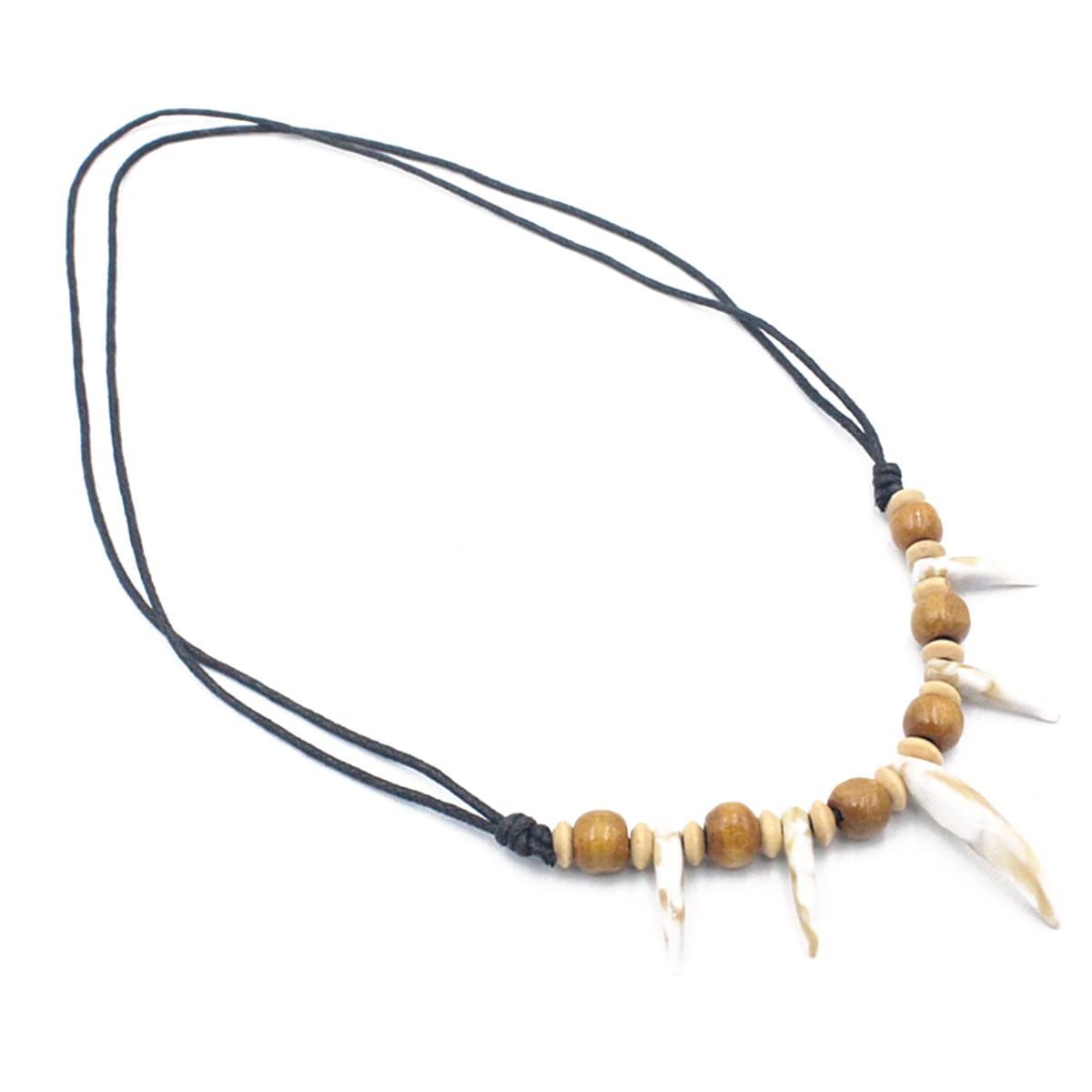 Tribal Necklace MOKAVIKY Adjustable Wolf Tooth Necklace - Resin